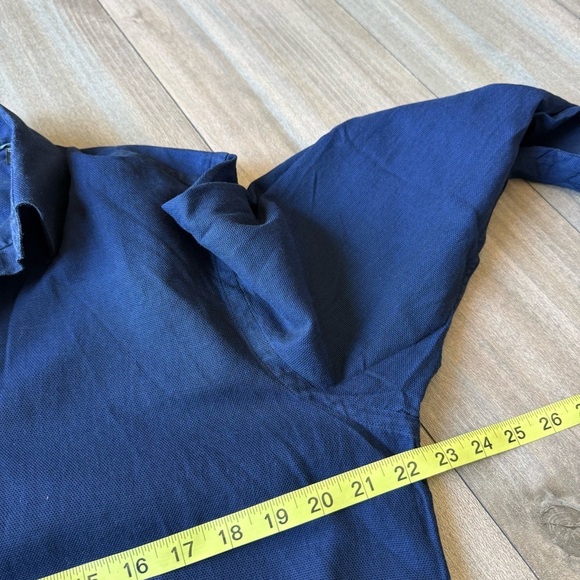 ermenegildo zegna men’s button down cotton shirt navy size large - Picture 3 of 6